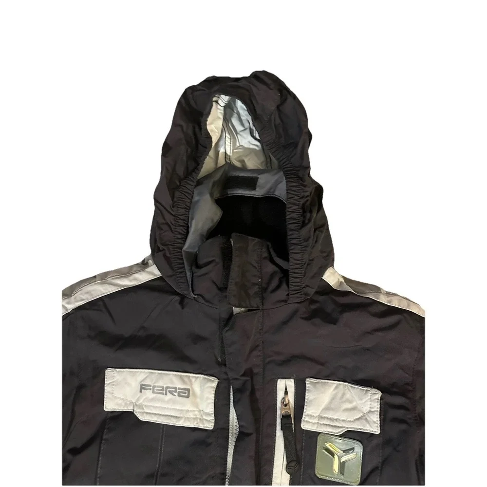 Fera Ski Jacket size 5 black Full Zip unisex Hooded snow